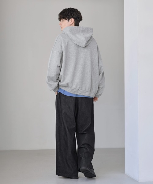 ETELIO（エテリオ）の「ヘビーウェイトリブデザインダブルジップパーカー（パーカー・メンズ・ネイビー/ブラック/ワイン/グレー・S/M/L/XL）」の20枚目の写真