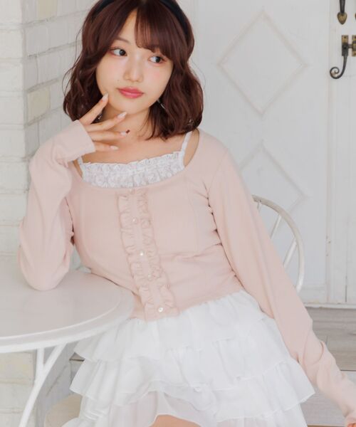 ems excite(エムズエキサイト)の「レースドッキングCT(Tシャツ/カットソー・レディース・チャコールグレー/ピンク/ナチュラル・FREE)」の20枚目の写真
