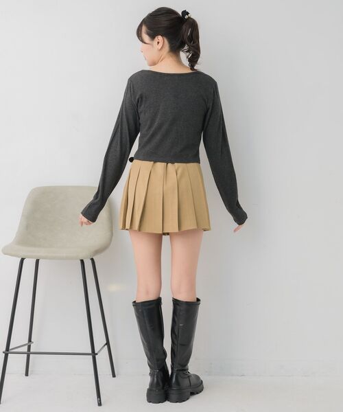 ems excite(エムズエキサイト)の「レースドッキングCT(Tシャツ/カットソー・レディース・チャコールグレー/ピンク/ナチュラル・FREE)」の10枚目の写真