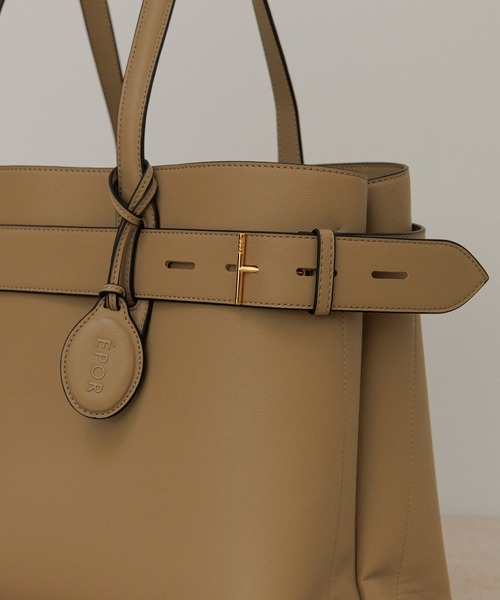 E'POR（エポール）の「【E'POR】A BAG Large/A4対応・通勤（トートバッグ・レディース・ブラック/ベージュ・FREE）」の4枚目の写真