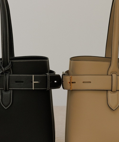 E'POR（エポール）の「【E'POR】A BAG Large/A4対応・通勤（トートバッグ・レディース・ブラック/ベージュ・FREE）」の10枚目の写真