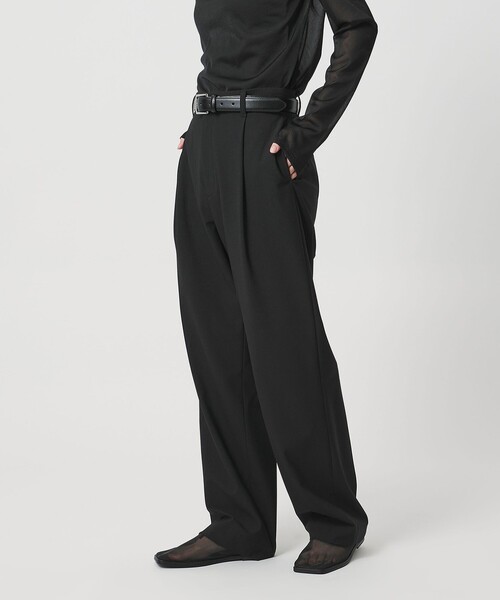 MARW UNITED ARROWS(マルゥ ユナイテッドアローズ)の「<MARW UNITED ARROWS>ジャージー タックパンツ(スラックス・レディース・ダークグレー/ブラック・34/36/38)」の3枚目の写真