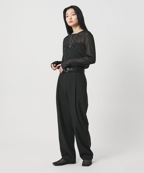 MARW UNITED ARROWS(マルゥ ユナイテッドアローズ)の「<MARW UNITED ARROWS>ジャージー タックパンツ(スラックス・レディース・ダークグレー/ブラック・34/36/38)」の5枚目の写真