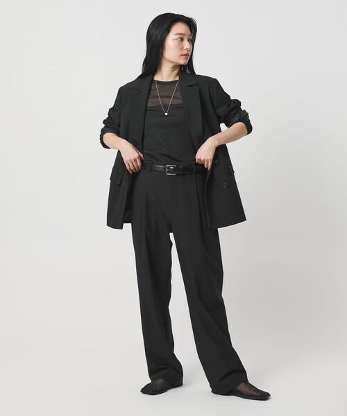 MARW UNITED ARROWS(マルゥ ユナイテッドアローズ)の「<MARW UNITED ARROWS>ジャージー タックパンツ(スラックス・レディース・ダークグレー/ブラック・34/36/38)」の6枚目の写真