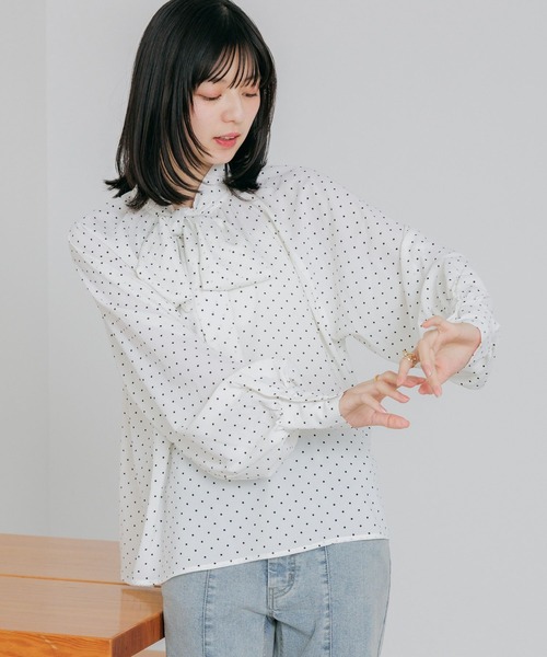 Heather(ヘザー)の「アソートボウタイブラウス 659577(シャツ/ブラウス・レディース・オフホワイト/ホワイト系その他/ブルー・FREE)」の12枚目の写真