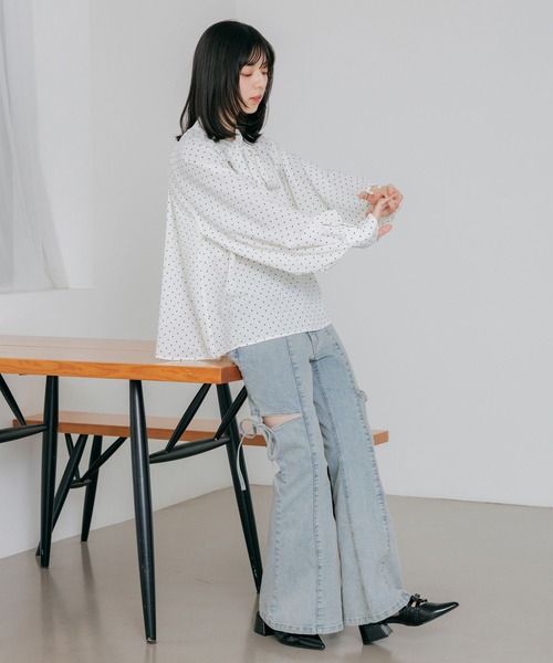 Heather(ヘザー)の「アソートボウタイブラウス 659577(シャツ/ブラウス・レディース・オフホワイト/ホワイト系その他/ブルー・FREE)」の17枚目の写真