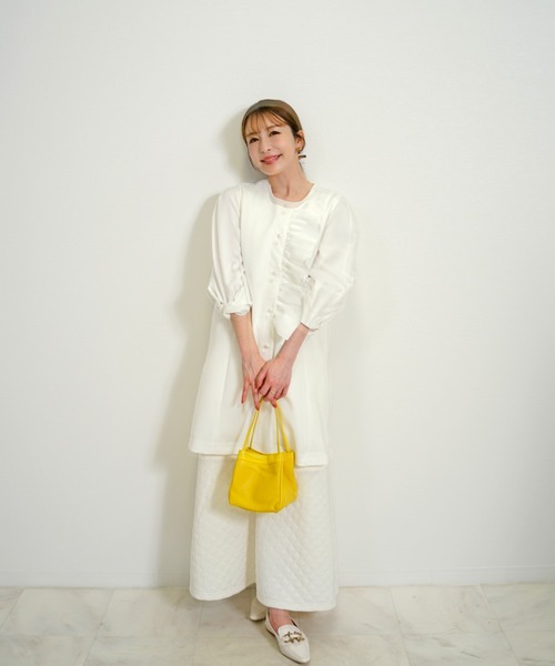 CHhdmn(シーエイチヒデモン)の「パールボタン フリルジレ ベスト レディース ダンボールニット アシメフリル(ベスト・レディース・ブラック/ネイビー/ホワイト・FREE)」の10枚目の写真