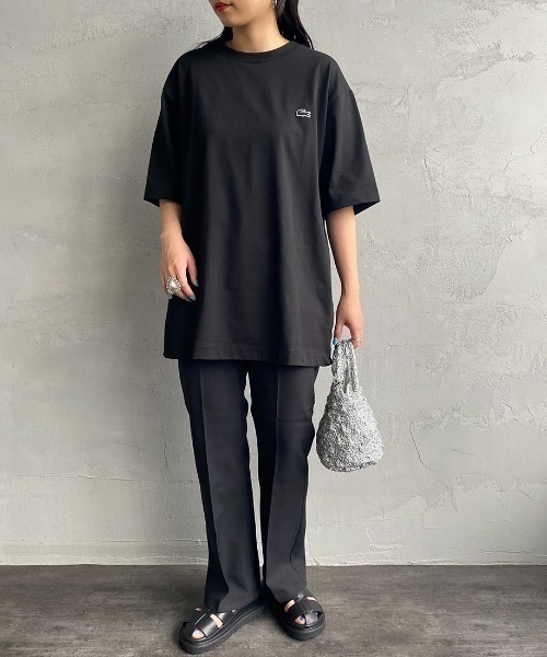 LACOSTE（ラコステ）の「[LACOSTE/ラコステ] ワンポイントロゴ クルーネックTシャツ（Tシャツ/カットソー・レディース・ネイビー/ブラック/ホワイト/グレー・3/2/5/4/6）」の7枚目の写真