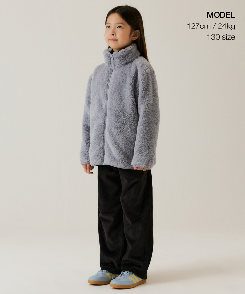 MUSINSA STANDARD KIDS（ムシンサスタンダードキッズ）の「シャギーフリースジップアップジャケット[ブルーグレー]（ブルゾン・レディース・その他・110/100）」の3枚目の写真