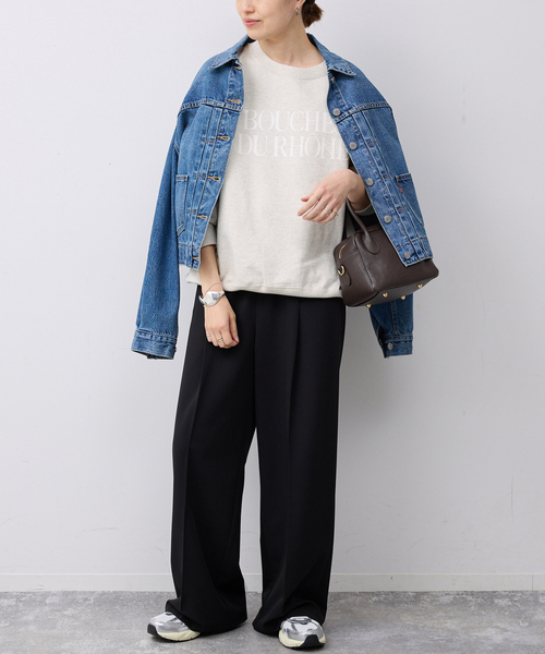 SLOBE IENA(スローブイエナ)の「《WEB限定/追加》フロッキープリントオーバースウェット(スウェット・レディース・ホワイト・FREE)」の14枚目の写真