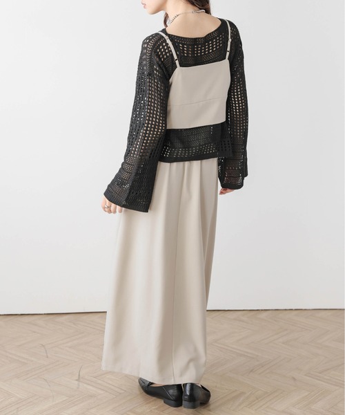 AMELY(エミリー)の「ショートビスチェ&スカートセットアップ(セットアップ・レディース・ブラック/カーキ/ライトベージュ/ベージュ・フリー)」の6枚目の写真
