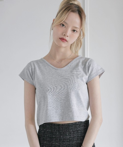 MSGirl(エムエスジーガール)の「骨格3タイプ別半袖コットンTシャツ ストレート/ウェーブ/ナチュラル(Tシャツ/カットソー・レディース・グレー系2/ブラック系3/ブラック系1/ホワイト系2/ホワイト系1/ブラック系2/ホワイト系3/グレー系1/グレー系3・M/S)」の7枚目の写真