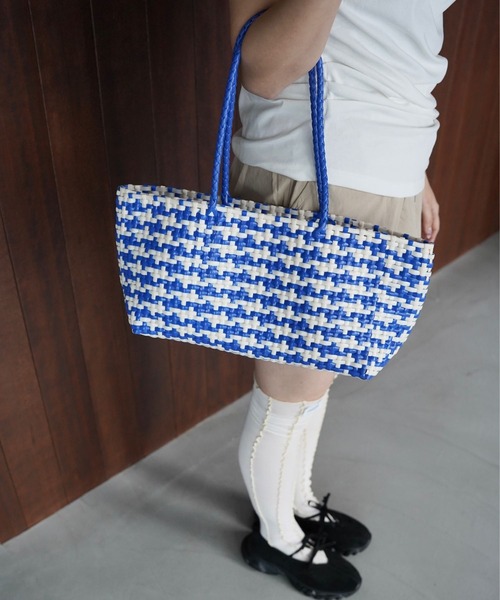 SANSeLF(サンセルフ)の「【SANSeLF】マルチパターンメルカドトートバッグ saa26s031(ショルダーバッグ・レディース・ブルー/オレンジ・FREE)」の6枚目の写真