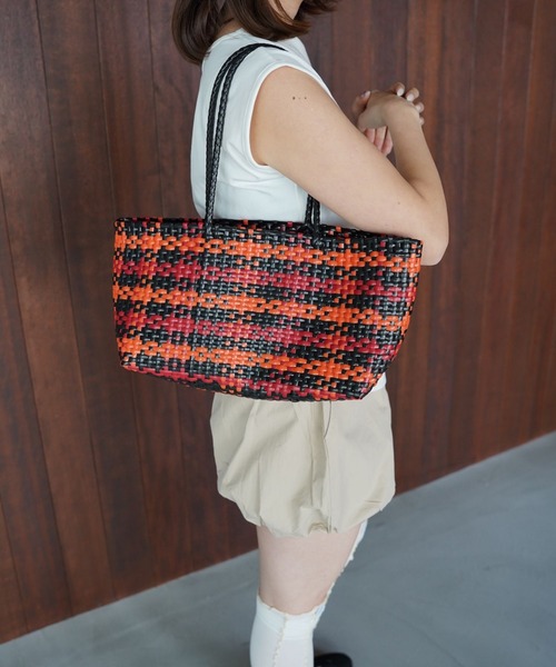 SANSeLF(サンセルフ)の「【SANSeLF】マルチパターンメルカドトートバッグ saa26s031(ショルダーバッグ・レディース・ブルー/オレンジ・FREE)」の9枚目の写真