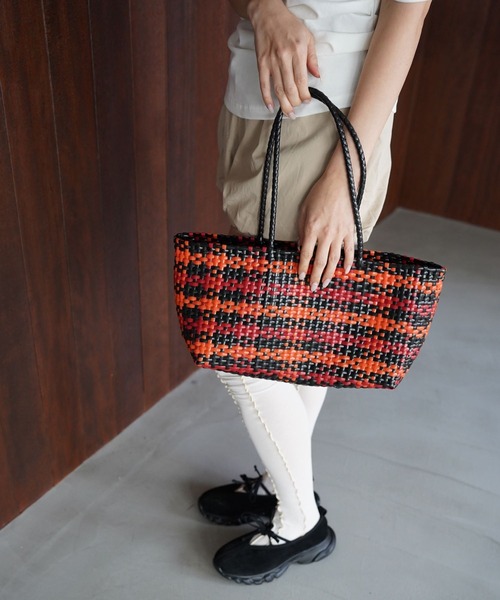 SANSeLF(サンセルフ)の「【SANSeLF】マルチパターンメルカドトートバッグ saa26s031(ショルダーバッグ・レディース・ブルー/オレンジ・FREE)」の10枚目の写真