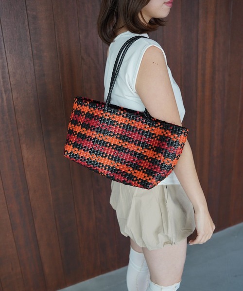 SANSeLF(サンセルフ)の「【SANSeLF】マルチパターンメルカドトートバッグ saa26s031(ショルダーバッグ・レディース・ブルー/オレンジ・FREE)」の8枚目の写真