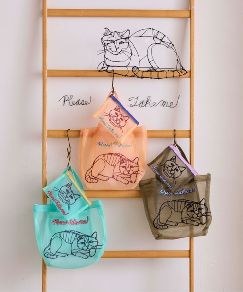 salle de bal(サルデバル)の「【 +HayU fabric / ハユ 】 MESH MINI BAG メッシュミニバッグ WHAQF-0062 KOI(トートバッグ・レディース・ブルー/カーキ/ピンク・FREE)」の1枚目の写真