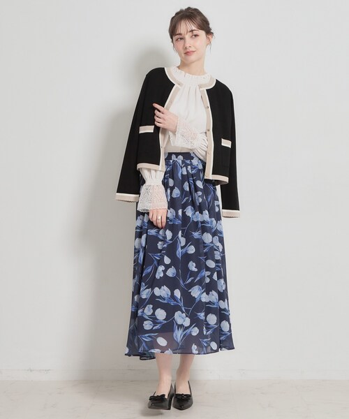 couture brooch(クチュールブローチ)の「【洗える・着映え】SPRING配色カーディガン(カーディガン/ボレロ・レディース・アイボリー/ブラック/ベビーピンク/グリーン系・36/38/40/42)」の15枚目の写真