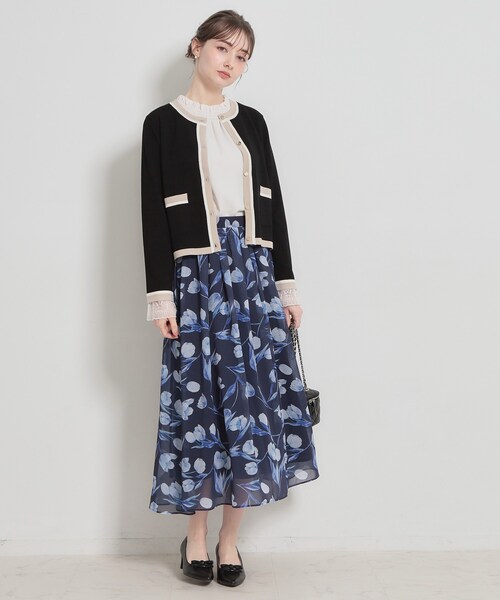 couture brooch(クチュールブローチ)の「【洗える・着映え】SPRING配色カーディガン(カーディガン/ボレロ・レディース・アイボリー/ブラック/ベビーピンク/グリーン系・36/38/40/42)」の16枚目の写真