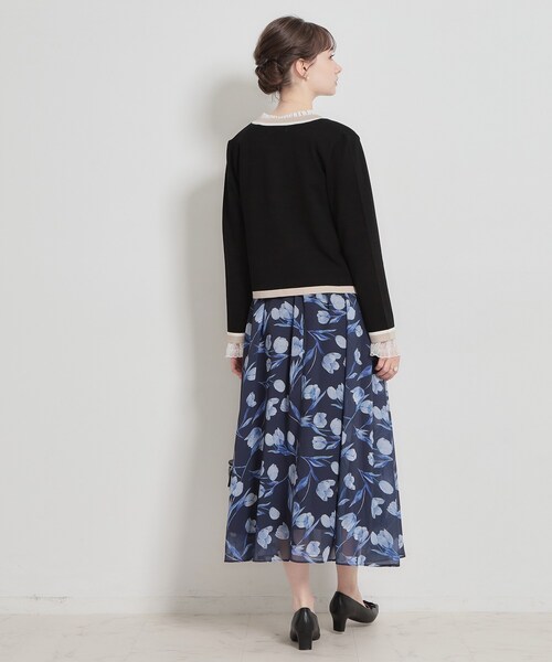 couture brooch(クチュールブローチ)の「【洗える・着映え】SPRING配色カーディガン(カーディガン/ボレロ・レディース・アイボリー/ブラック/ベビーピンク/グリーン系・36/38/40/42)」の17枚目の写真