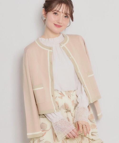 couture brooch(クチュールブローチ)の「【洗える・着映え】SPRING配色カーディガン(カーディガン/ボレロ・レディース・アイボリー/ブラック/ベビーピンク/グリーン系・36/38/40/42)」の18枚目の写真