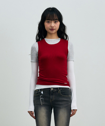 COMET LAYERED SLEEVE TOP / RED