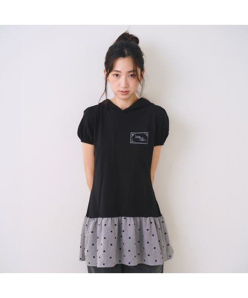 OAFISH(オアフィッシュ)の「Panel Hooded Layered Dress, Black(ワンピース・レディース・その他・FREE)」の1枚目の写真