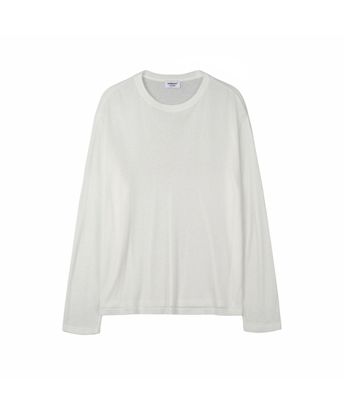 MELLOTORY(メロートリー)の「シースルーリップTシャツ (3色)(Tシャツ/カットソー・レディース・グレー/ホワイト/ライトピンク・FREE)」の1枚目の写真