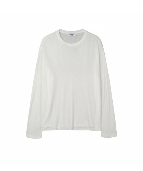 MELLOTORY(メロートリー)の「シースルーリップTシャツ (3色)(Tシャツ/カットソー・レディース・グレー/ホワイト/ライトピンク・FREE)」の8枚目の写真