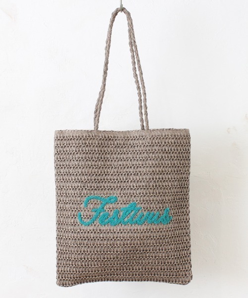 Per sist ence(パーシエンス)の「雑材サガラ刺繍フラットトート(トートバッグ・レディース・グレー/ベージュ/グレイッシュベージュ/ライトベージュ・ONE SIZE)」の2枚目の写真