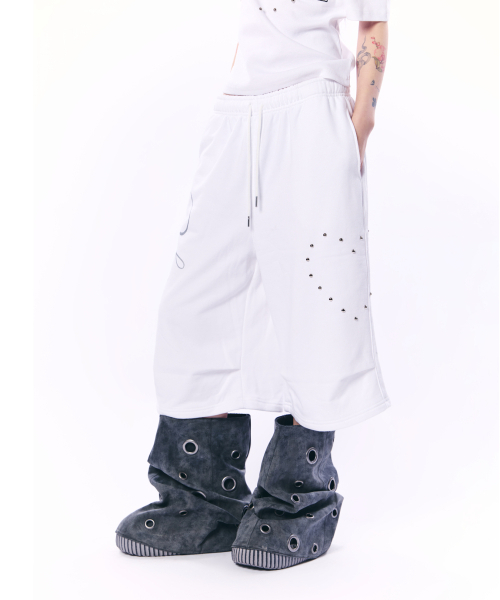 SETUP-EXE(セットアップイーエックスイー)の「HEART STUD LOGO BERMUDA PANTS / WHITE(その他パンツ・レディース・その他・OS)」の6枚目の写真