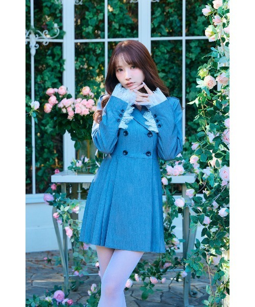 MISTREASS(ミストレアス)の「Lace cuffs jacket dress(テーラードジャケット・レディース・グレー/モカ・FREE)」の1枚目の写真