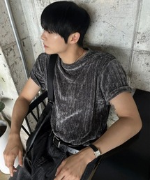 ベロアラウンド半袖Tシャツ
