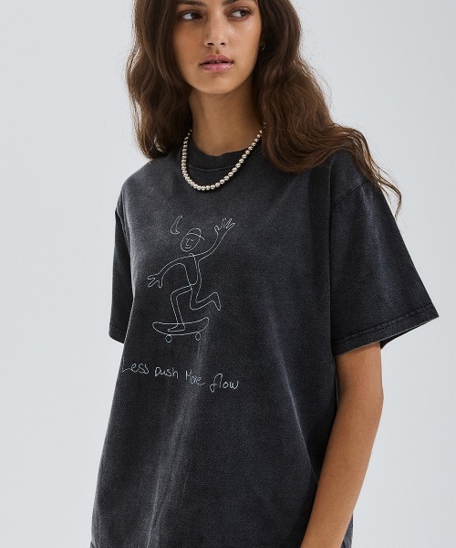 PARROTT CANVAS（パロットキャンバス）の「Vintage Print S/S T-shirt ”Less push”（Tシャツ/カットソー・レディース・ブラック・FREE）」の2枚目の写真