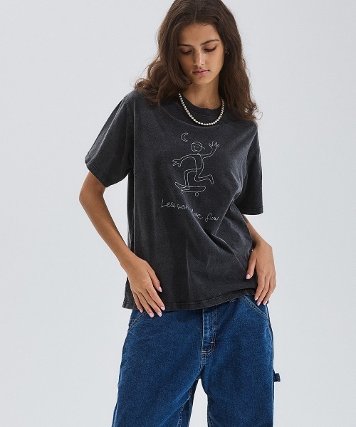 PARROTT CANVAS（パロットキャンバス）の「Vintage Print S/S T-shirt ”Less push”（Tシャツ/カットソー・レディース・ブラック・FREE）」の4枚目の写真