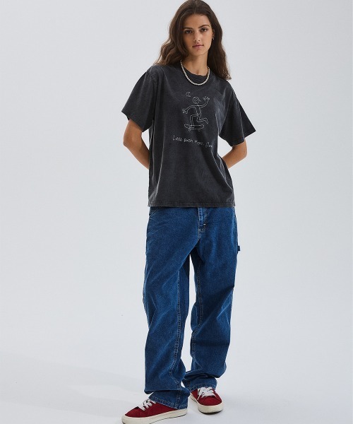 PARROTT CANVAS（パロットキャンバス）の「Vintage Print S/S T-shirt ”Less push”（Tシャツ/カットソー・レディース・ブラック・FREE）」の5枚目の写真