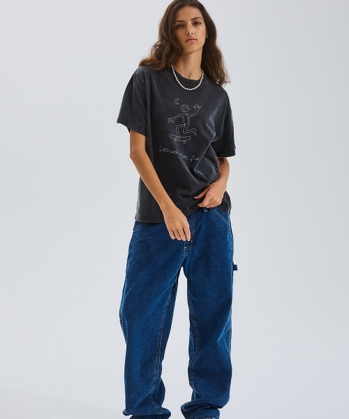 PARROTT CANVAS（パロットキャンバス）の「Vintage Print S/S T-shirt ”Less push”（Tシャツ/カットソー・レディース・ブラック・FREE）」の6枚目の写真