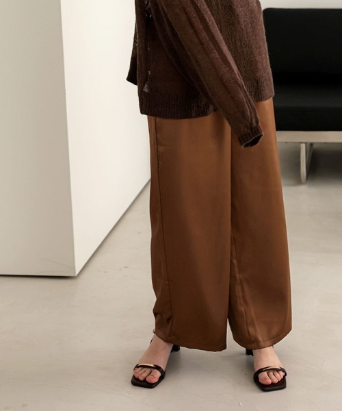 DONOBAN(ドノバン)の「マットサテンイージーパンツ(その他パンツ・レディース・ホワイト/ピンク/ブラウン・ONE SIZE)」の1枚目の写真