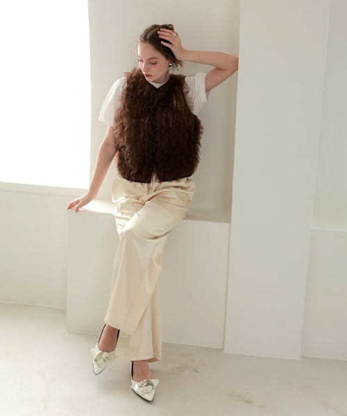 DONOBAN(ドノバン)の「マットサテンイージーパンツ(その他パンツ・レディース・ホワイト/ピンク/ブラウン・ONE SIZE)」の5枚目の写真