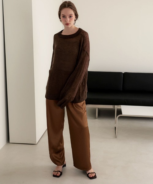 DONOBAN(ドノバン)の「マットサテンイージーパンツ(その他パンツ・レディース・ホワイト/ピンク/ブラウン・ONE SIZE)」の13枚目の写真