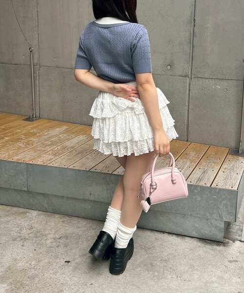 Another Branch olive des olive(アナザーブランチオリーブデオリーブ)の「バイカラーがアクセント、2枚衿ケーブルポロ(ニット/セーター・レディース・アイボリー/ボルドー/ブルー/グレー/ネイビー・FREE)」の21枚目の写真
