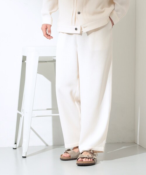 THE SHOP TK (ザ ショップ ティーケー )の「パナマメッシュ ワイドイージーパンツ 洗濯機OK/セットアップ可(その他パンツ・メンズ・アイボリー・02/03)」の12枚目の写真