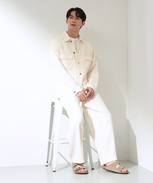 THE SHOP TK (ザ ショップ ティーケー )の「パナマメッシュ ワイドイージーパンツ 洗濯機OK/セットアップ可(その他パンツ・メンズ・アイボリー・02/03)」の11枚目の写真