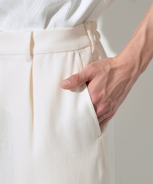 THE SHOP TK (ザ ショップ ティーケー )の「パナマメッシュ ワイドイージーパンツ 洗濯機OK/セットアップ可(その他パンツ・メンズ・アイボリー・02/03)」の4枚目の写真