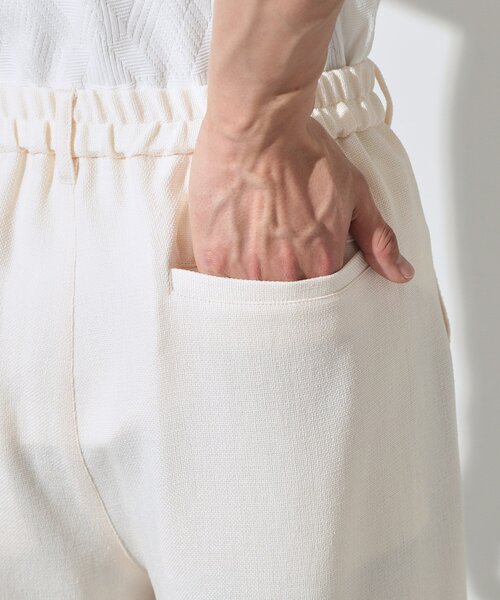 THE SHOP TK (ザ ショップ ティーケー )の「パナマメッシュ ワイドイージーパンツ 洗濯機OK/セットアップ可(その他パンツ・メンズ・アイボリー・02/03)」の3枚目の写真