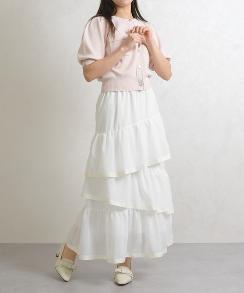 31 Sons de mode(トランテアン ソン ドゥ モード)の「2026春夏新作 配色スパンコールカーディガン(カーディガン/ボレロ・レディース・オフホワイト/ピンク/グレー・フリ-)」の20枚目の写真