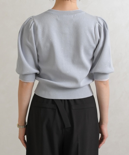 31 Sons de mode(トランテアン ソン ドゥ モード)の「2026春夏新作 配色スパンコールカーディガン(カーディガン/ボレロ・レディース・オフホワイト/ピンク/グレー・フリ-)」の14枚目の写真