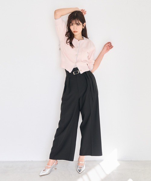 31 Sons de mode(トランテアン ソン ドゥ モード)の「2026春夏新作 配色スパンコールカーディガン(カーディガン/ボレロ・レディース・オフホワイト/ピンク/グレー・フリ-)」の9枚目の写真