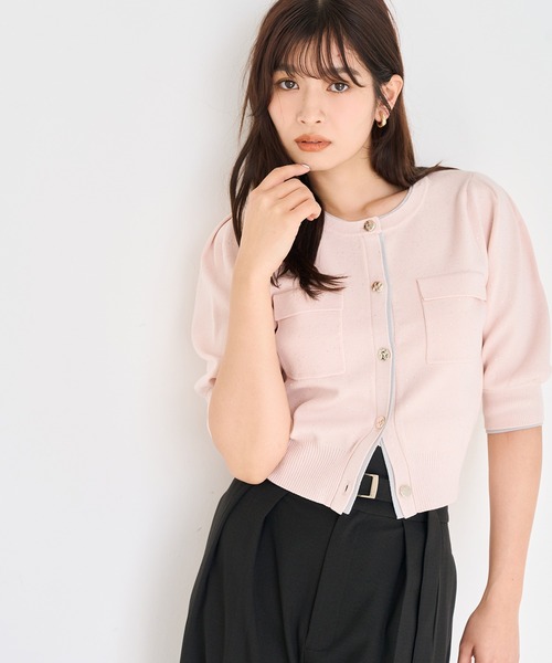 31 Sons de mode(トランテアン ソン ドゥ モード)の「2026春夏新作 配色スパンコールカーディガン(カーディガン/ボレロ・レディース・オフホワイト/ピンク/グレー・フリ-)」の12枚目の写真