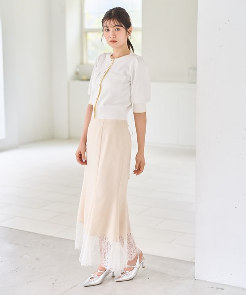 31 Sons de mode(トランテアン ソン ドゥ モード)の「2026春夏新作 配色スパンコールカーディガン(カーディガン/ボレロ・レディース・オフホワイト/ピンク/グレー・フリ-)」の7枚目の写真